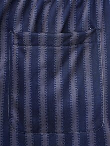 Manfinity Homme 男士條紋直筒休閒長褲，附側邊口袋 - 藏蓝色 - 查看 7