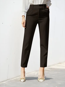 Aveloria Modichic Only 1 Women's Solid Color Simple Daily Suit Pants  - Coffee Brown - View 4