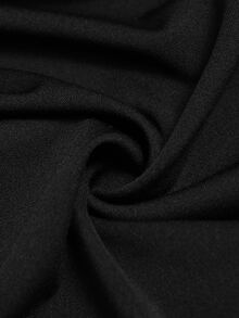 SHEIN LUNE CURVE Plus Size Women Pure Black Bustier Faux Fishbone Strapless Square Neck Puff Long Sleeve Slimming Mermaid Bodycon Dress Fall - Black - View 5