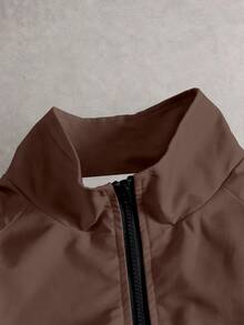 Aesthetic Post Men's Letter Print Contrast Color Zipper Placket Casual Jacket - Multicolor - View 2