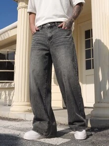 QuarKem Men's Casual Daily Travel Denim Jeans With Pockets - Light Grey - View 6