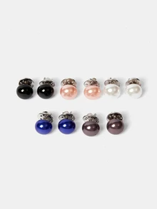 Aravennia 10PCS Mixed Color Faux Pearl Shirt Brooch Buttons, Discreet Shirt Pins, Blouse Cardigan Dress Accessories (No Card Paper) Pin - Multicolor - View 2