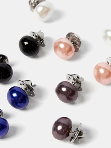 Aravennia 10PCS Mixed Color Faux Pearl Shirt Brooch Buttons, Discreet Shirt Pins, Blouse Cardigan Dress Accessories (No Card Paper) Pin - Multicolor - View 6