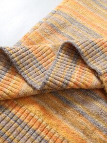 Manfinity CasualKnits 男士條紋休閒日常穿著長袖針織衫 - 黃色 - 查看 6