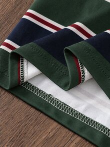 SHEIN 男孩對比領長袖 Polo 衫，簡約時尚秋季款 - 彩色 - 查看 6