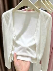 INAWLY Women's Lightweight Casual Cardigan, Summer Fall Winter Cloth For Women - Beige - View 3