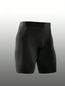 Gym Rark Men's Graphic Print Contrast Color Elastic Waist Slimming Sports Tight Shorts, Gym - Black - View 3