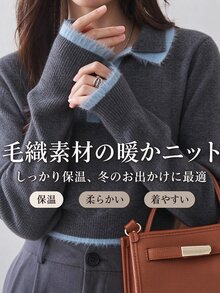FRIFUL Women's Colorblock Casual Versatile Daily Wear Long Sleeve Sweater - Grey - View 1