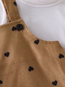 SHEIN Baby Girl Cute Deer Embroidery Strap Casual Outdoor Dress, Spring/Autumn - Brown - View 6