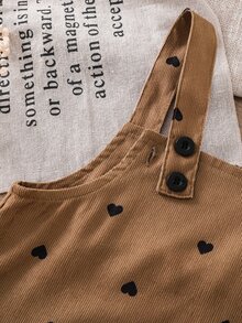 SHEIN Baby Girl Cute Deer Embroidery Strap Casual Outdoor Dress, Spring/Autumn - Brown - View 5