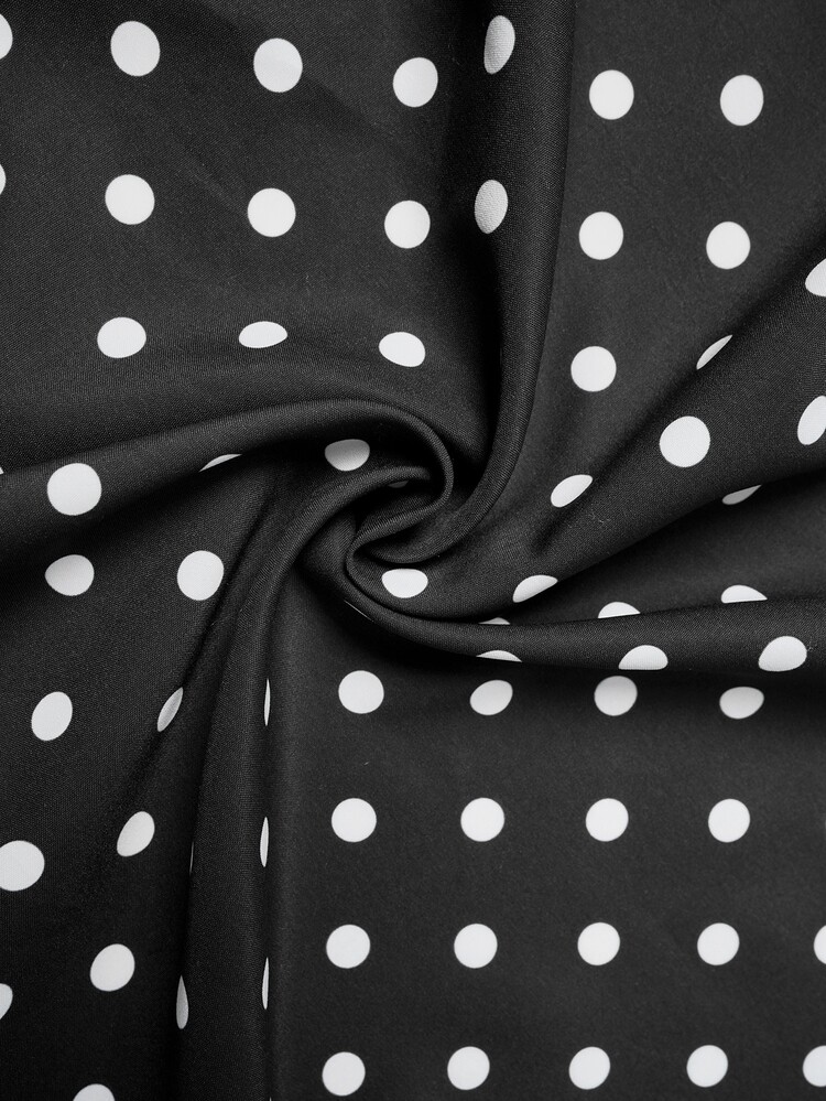 Comfylo Plus Size Women's Polka Dot Zipper Casual Versatile Daily Wear Long Sleeve Jacket , Back To School Going Out Office Wear For Women Autumn Fall - Black - View 11