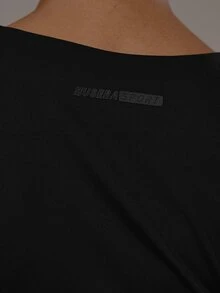 Musera Sport Wrap Front V-Neckline Doule Layered Long Sleeve Active Top Only Sport Workout Gym Pilates Fitness Daily Casual - Black - View 6