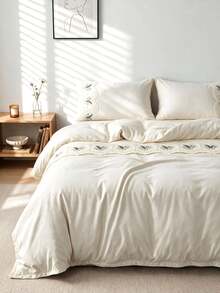 Luxury Embroidery Duvet Sets With Flower Pattern Made In Turkey With Lace Duvet Set Quilt Cover With Pillowcase Contain Cotton Made In Turkey - Creamy White - View 4