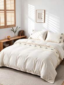 Luxury Embroidery Duvet Sets With Flower Pattern Made In Turkey With Lace Duvet Set Quilt Cover With Pillowcase Contain Cotton Made In Turkey - Creamy White - View 1