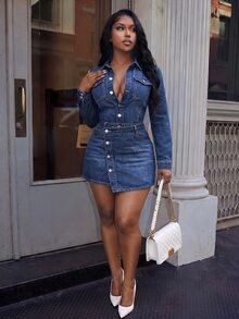 Mistrie Women's Casual Daily Denim Jumpsuit - Blue - View 5
