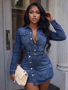 Mistrie Women's Casual Daily Denim Jumpsuit - Blue - View 6