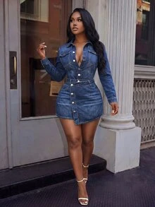 Mistrie Women's Casual Daily Denim Jumpsuit - Blue - View 4