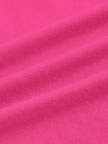 SHEIN ICON Kontrast Spets Rynkad Cami Toppar - Skrikrosa - Visa 4