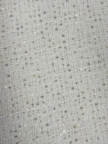SHEIN Franclia Elegant Sparkly Tweed High Waist Skort, Front Slit Mini Skirt With Lining - White - View 7
