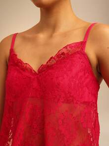 Dancing Leopard Hot Pink Lace Co-Ord, Evening Party Outfit - Hot Pink - View 4
