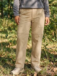 In My Nature Women's Plus Size Khaki Detachable Modest Sports Pants Casual Athletic Hiking Workout For Fall Winter - Khaki - View 7
