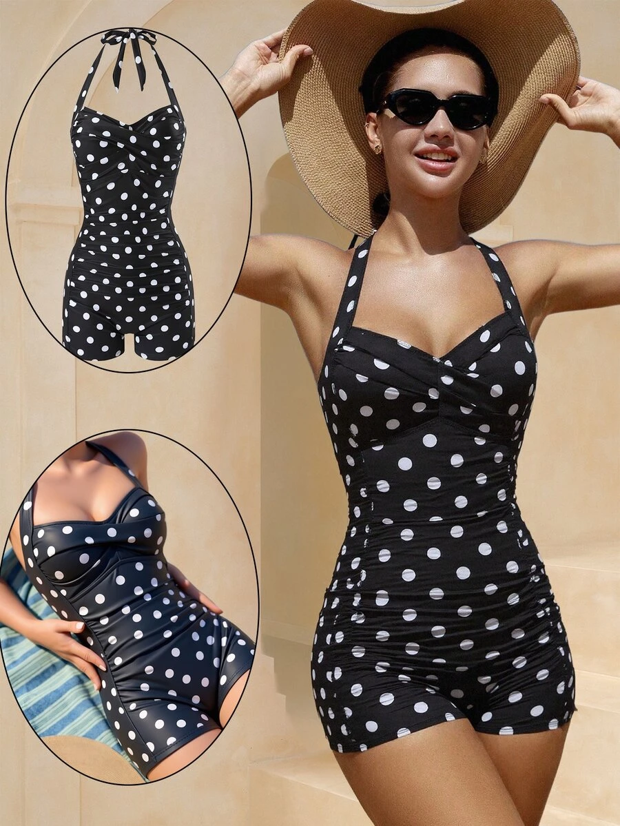 SHEIN Swim Women Beach Summer One Piece Swimsuit