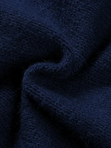 SHEIN New Spring Fall Napoleonic Military Double Breasted Knit Vest Women Stand Collar Full Zip Cap Sleeve S - Navy Blue - View 5