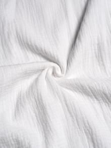 SHEIN Pocket Design Texture Feel Collar Shirt Button Up Shirt - White - View 4