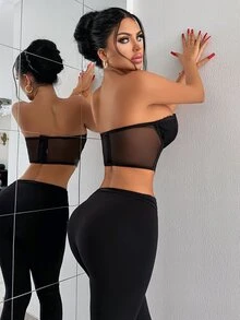 Myrelith 1pc French Classic Underwire Strapless Bra For Women - Black - View 8