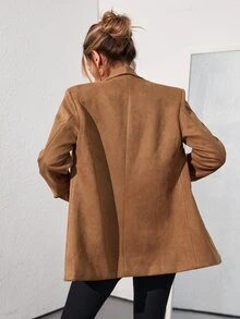 Aveloria Modichic Blazer de traje de unicolor de diseño elegante para la oficina y para ir al trabajo - Camel - Ver 2