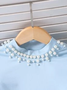 SHEIN Tween Girls 2pcs/Set Round Neck Light Blue Summer Party Birthday Matching Mommy Daughter Family Mini Set Holiday Outfits Cool Girl White - Multicolor - View 4