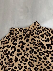Trelyra Women's Sexy Fashion Leopard Print Cold Shoulder Dress - Multicolor - View 3