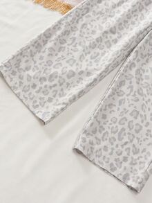 SHEIN Girls' Fall/ Long Pants, Leopard Print, Playful Cute, Fashionable Versatile, Suitable For Daily Wear And - Multicolor - View 9
