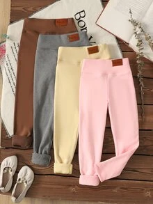 SHEIN 少女高腰緊身褲 4件組 - 彩色 - 查看 7
