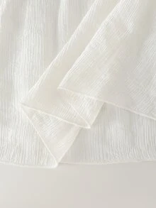 Everyssa Women's Off-Shoulder Ribbed Sexy Flare Cuff White Top - White - View 8