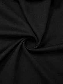 Penseblé Women's Solid Color High Neck Mesh Patchwork Long Sleeve Dress, Asymmetric Pleated Fitted Bodycon Midi Dress - Black - View 5