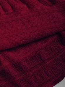 Sweetra Women Simple Solid Color Casual Ruffle Hem Skirt Y2K   Burgundy Mini Short Women - Burgundy - View 6