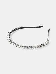 Aravennia Studded Decor Hair Hoop Street For Daily Use For Women Hairstyles Casual Tiaras - Silver - View 5