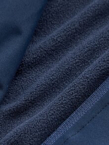SHEIN BASICS Women's Autumn/Winter Outdoor Thermal Lined Colorblock Softshell Jacket - Navy Blue - View 8