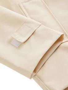 SHEIN BASICS Women's Long Sleeve Zip-Up Hooded Outdoor Softshell Jacket - Apricot - View 15