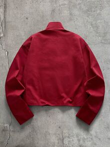 FeverCity Men's Fashion Button Long Sleeve Jacket For Daily Wear - Burgundy - View 6