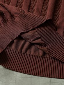 Manfinity CasualKnits 男士秋冬圓領長袖休閒百搭毛衣，中性風格，情侶穿搭，辦公通勤秋季，最佳節日禮物 - 彩色 - 查看 7