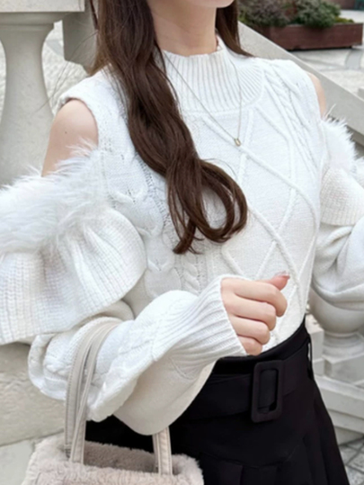 FRIFUL Women's Solid Color Casual Versatile Daily Wear Long Sleeve Sweater