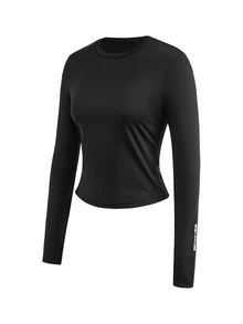 In My Nature Omen's High Stretch Black Long Sleeve Round Neck Outdoor T-Shirt For Daily Wear Hiking Running - Black - View 12