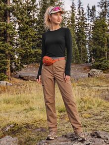 In My Nature Omen's High Stretch Black Long Sleeve Round Neck Outdoor T-Shirt For Daily Wear Hiking Running - Black - View 4