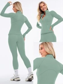 GLOWMODE Chaqueta De Rendimiento Con Línea De Contorno Featherfit™ - Verde Niebla - Ver 9