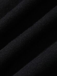 FRIFUL 纯色拼接薄纱波点网眼宽松休闲百搭T恤 - 黑色 - 查看 7