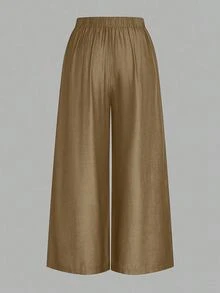 Rometta Halloween Plus Size Casual Loose Wide Leg Pants, Suitable For Daily Commute Fall Cloth For Women - Camel - View 9