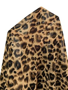 Velvienne Plus Size Women's Leopard Print Casual Versatile Daily Wear Shirt Fall - Coffee Brown - View 7