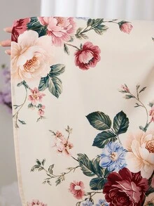 Al Najma 大尺碼女款 V 領花卉印花休閒端莊夏威夷風洋裝，適合派對、婚禮、洗禮賓客、泰國度假，阿拉伯風米色秋季洋裝 - 彩色 - 查看 9